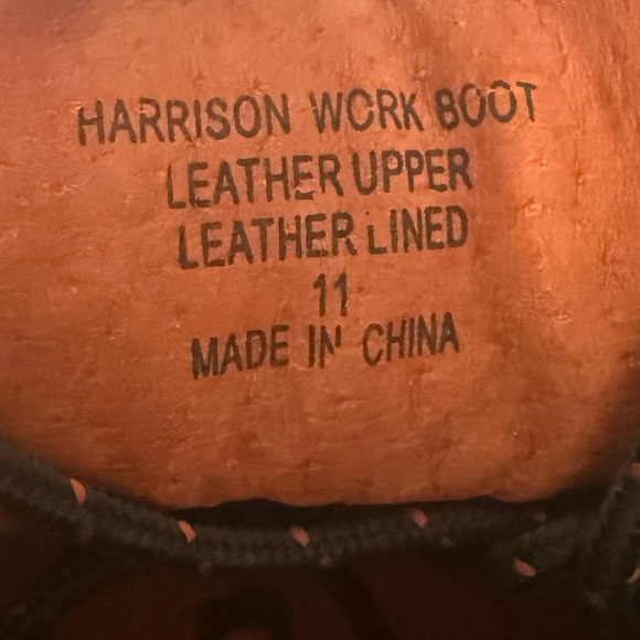 Hawke & Co Harrison Leather Work Boot Tan Brown Water Resistant Lace-Up Men's 11 - Picture 7 of 11